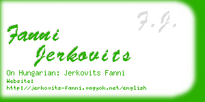 fanni jerkovits business card